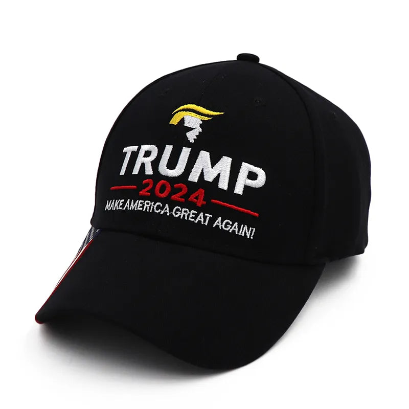 Trump 2024 Make America Great Again Cappello Unisex Con Bandiera USA Ricamata, Berretto Baseball Regolabile In Rete, Taglia Unica