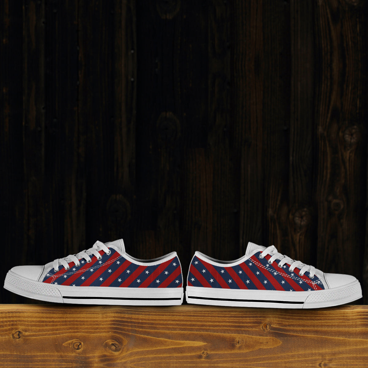 Stars and Stripes Women's Low Top Shoes