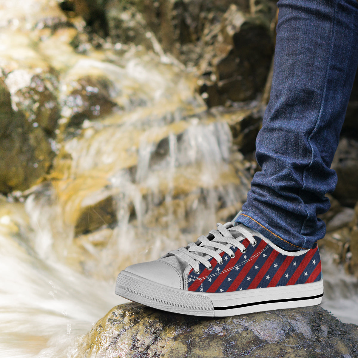 Stars and Stripes Women's Low Top Shoes