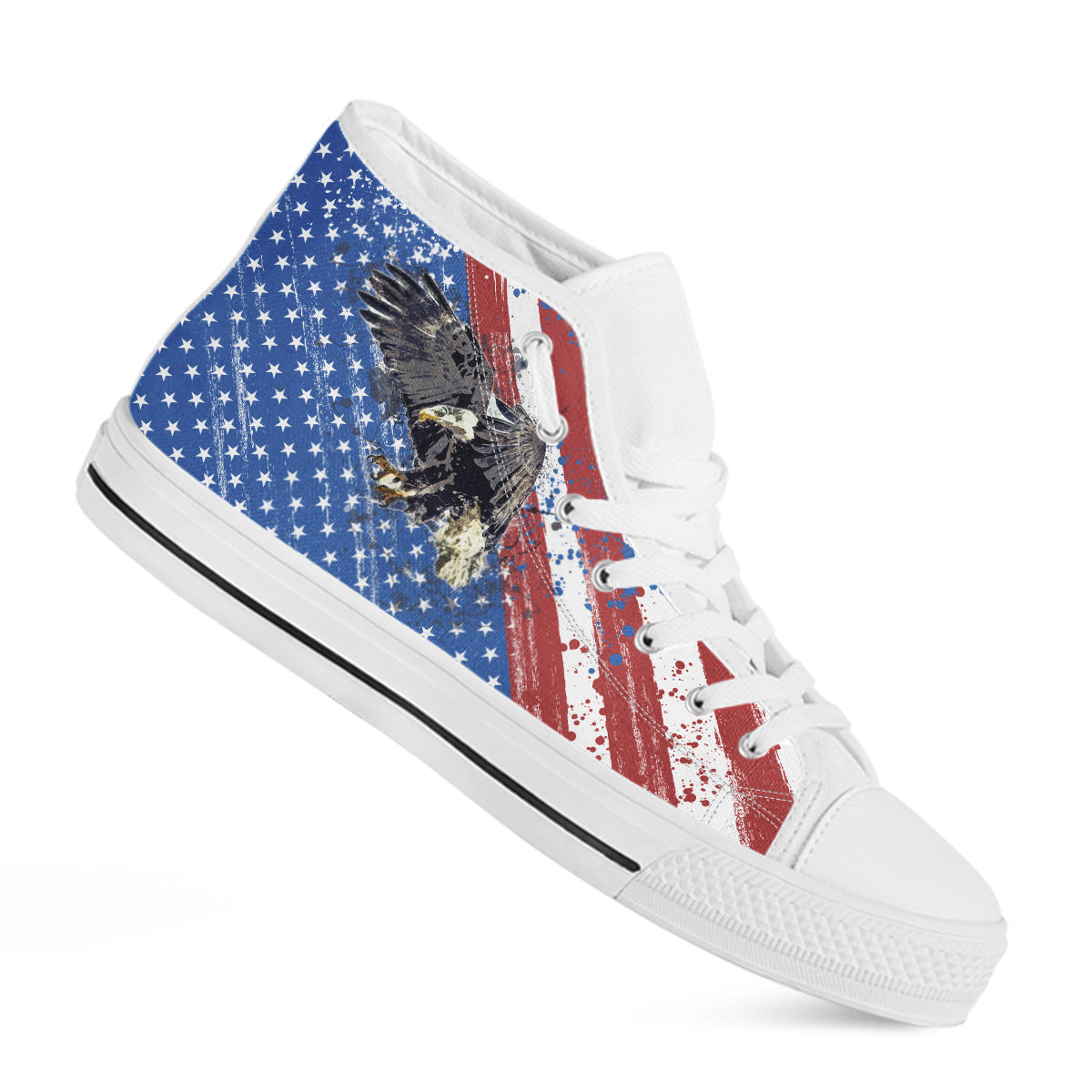 USA Flag & Eagle - Women's High Top Shoes