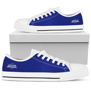 Blue - Let's Go Brandon - Low Top Shoes