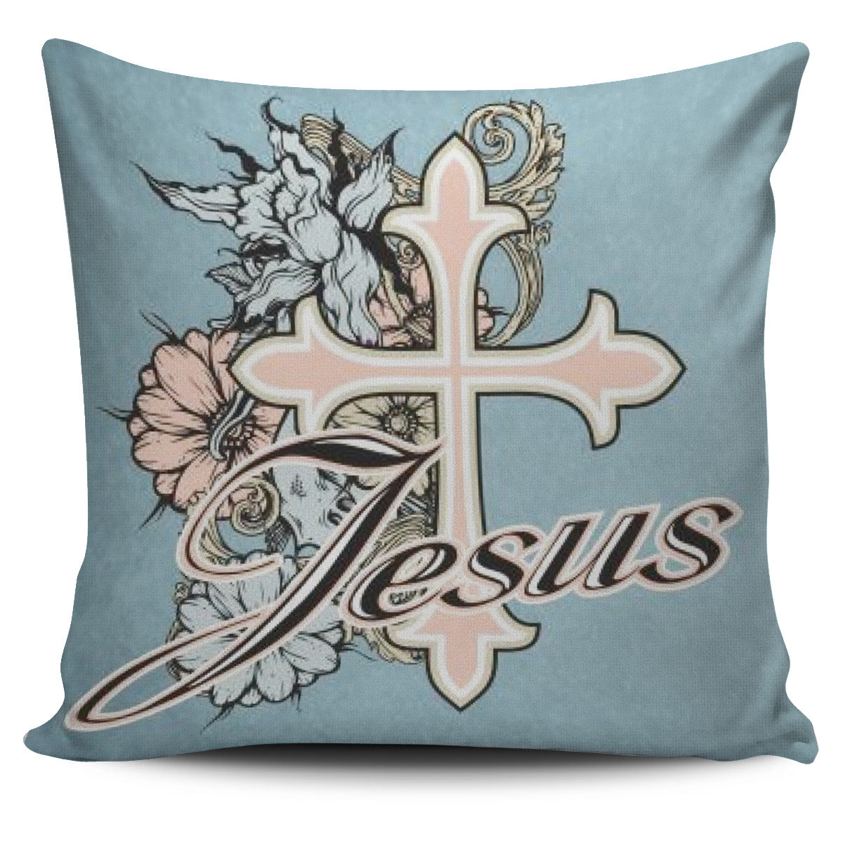 FREE Floral Jesus Cross Pillow Case