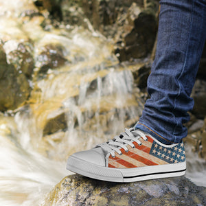 USA Flag - Low Top Shoes