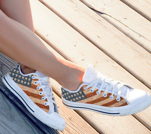 USA Flag - Low Top Shoes