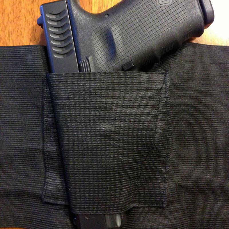 Belly Band Holster - Concealed, Universal Left & Right with 2 Mag Pouches
