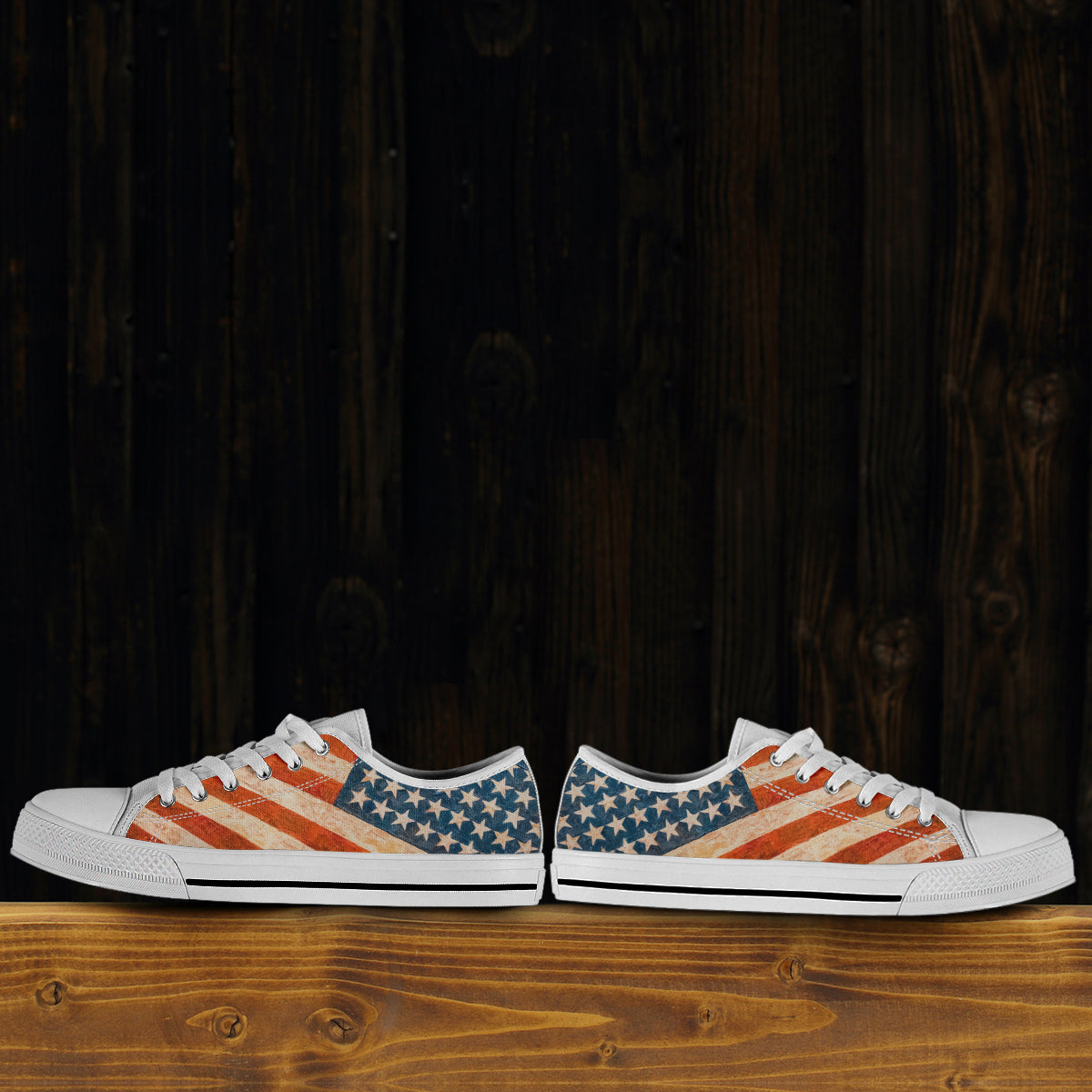 USA Flag - Low Top Shoes