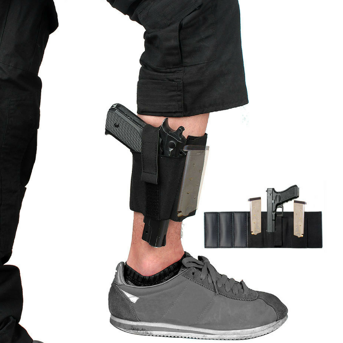 Ankle Holster - 2 Mag Holders