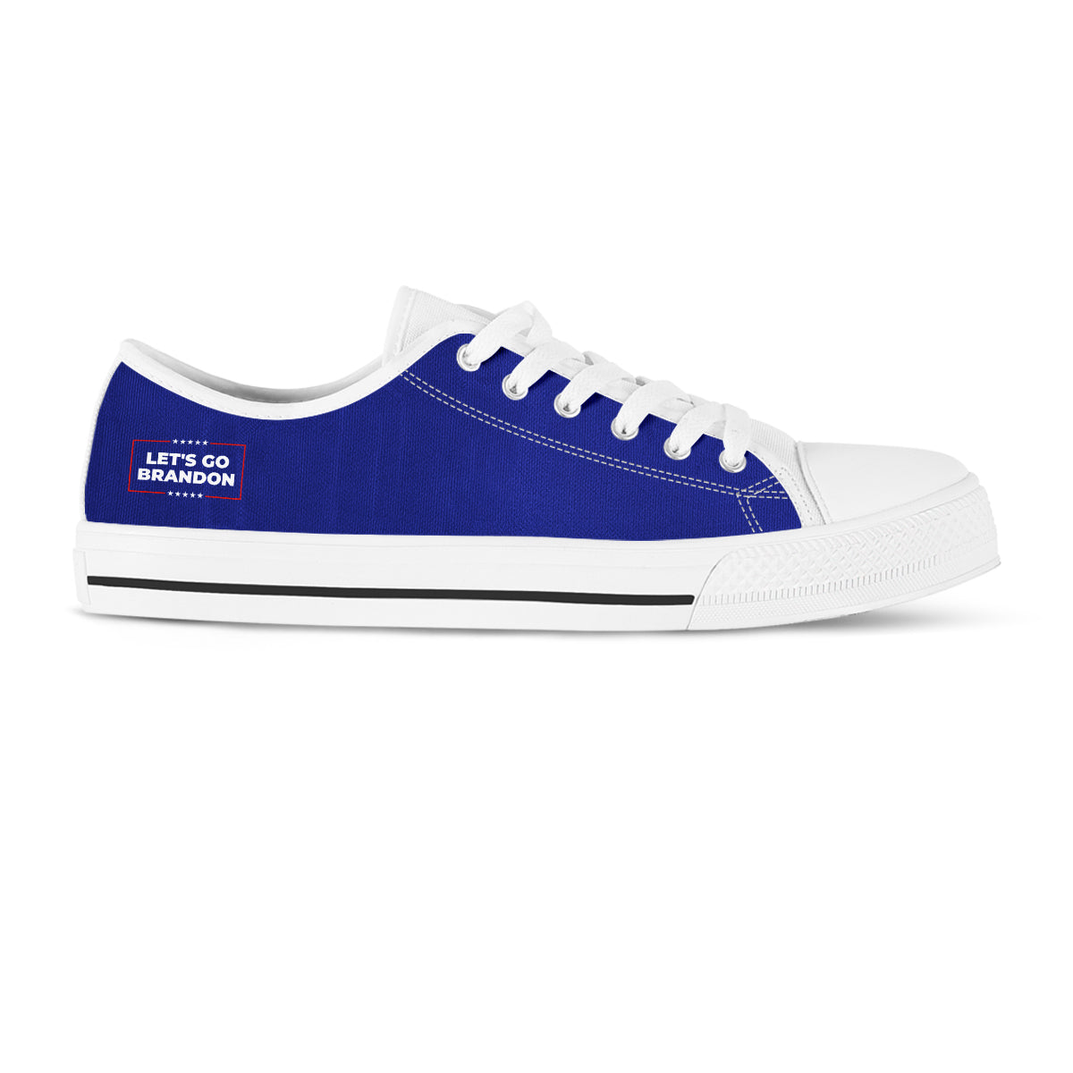 Blue - Let's Go Brandon - Low Top Shoes