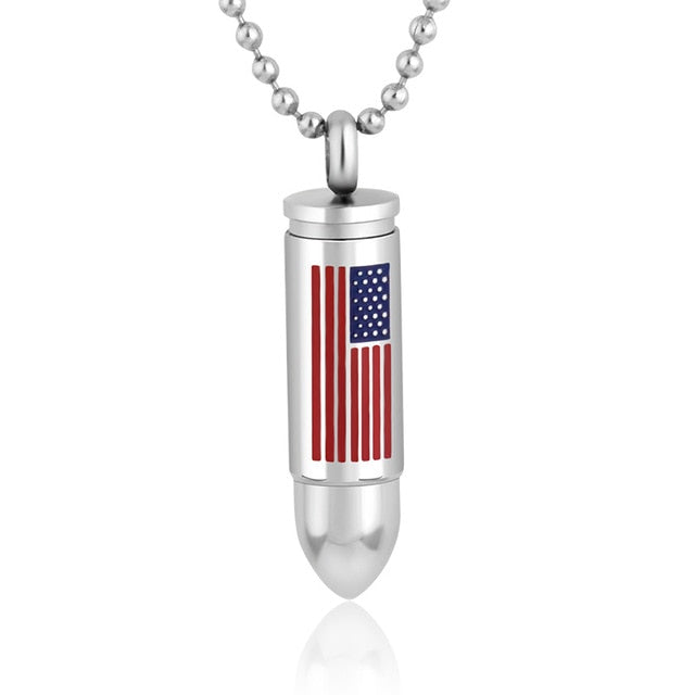 US Flag Engraved Pendant