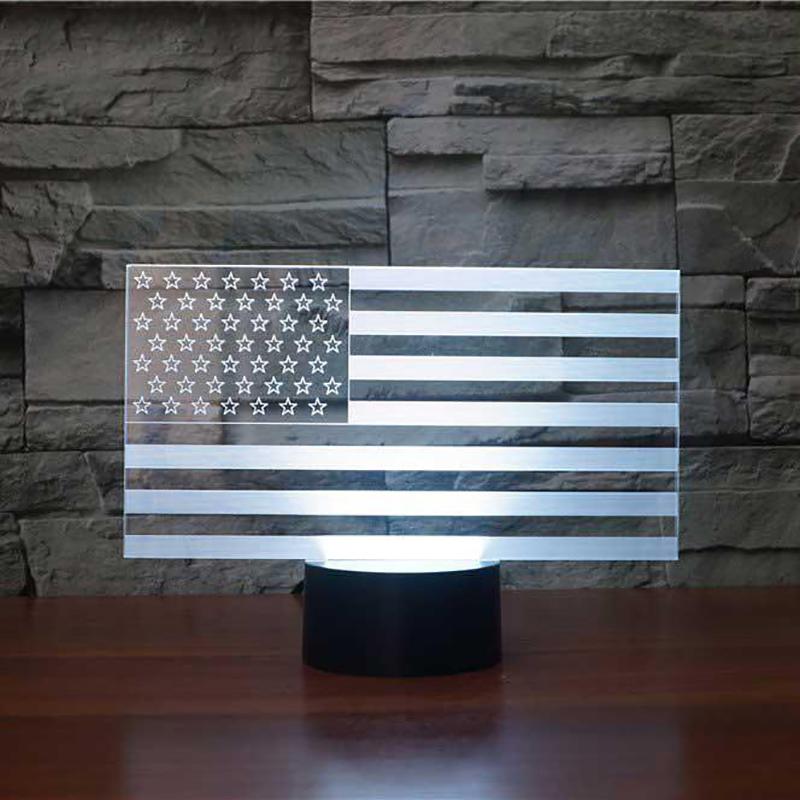 3D AMERICAN FLAG CHANGING COLOR LAMP (LED)